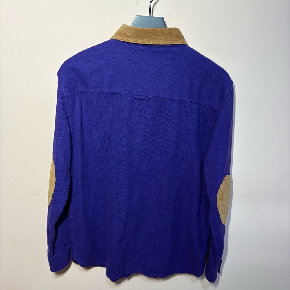 Stoic Purple Corduroy Collar Elbow Patch Overshirt Size S - Picture 2 of 7